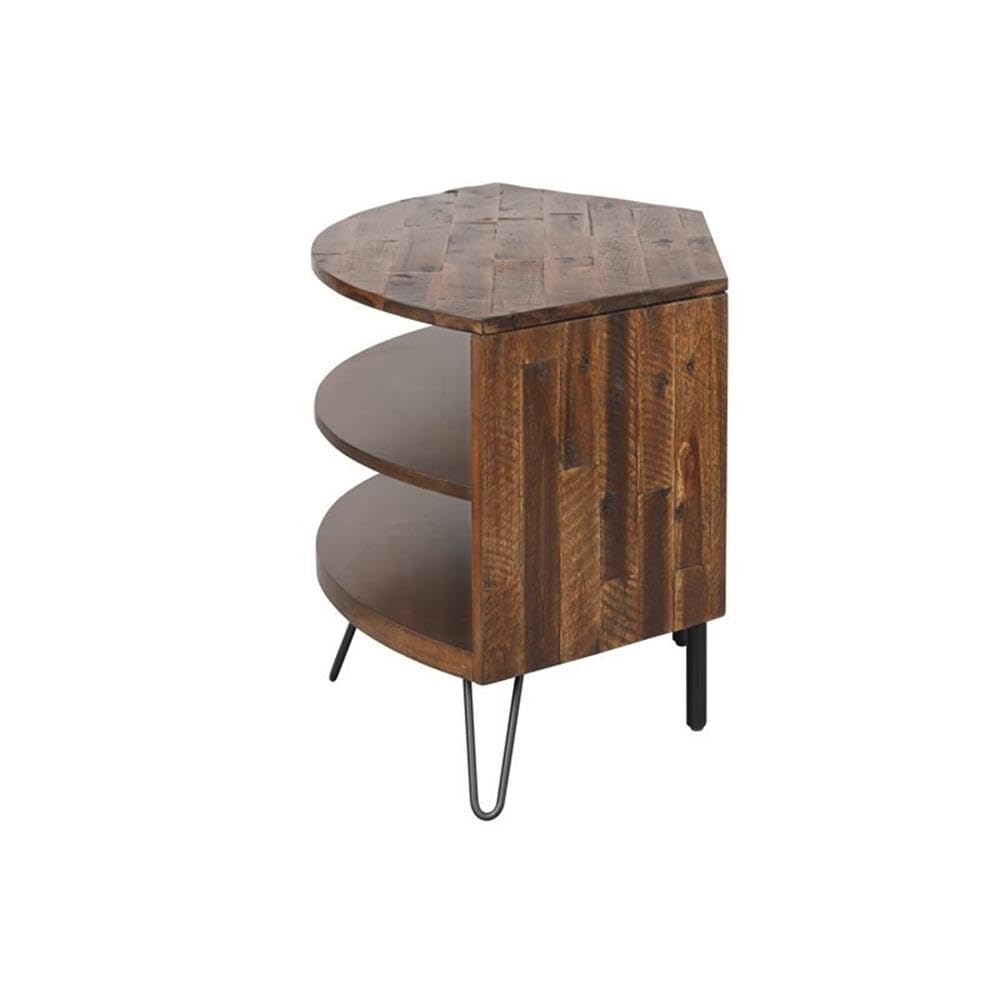 Brown Acacia Wood Corner Media Stand K619702