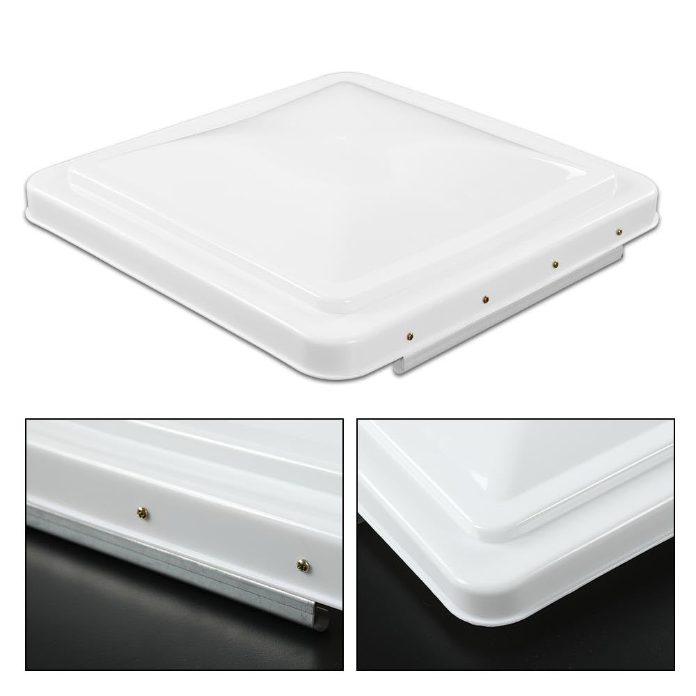 White 14" x 14" RV Roof Vent Cover 2 Pcs O645
