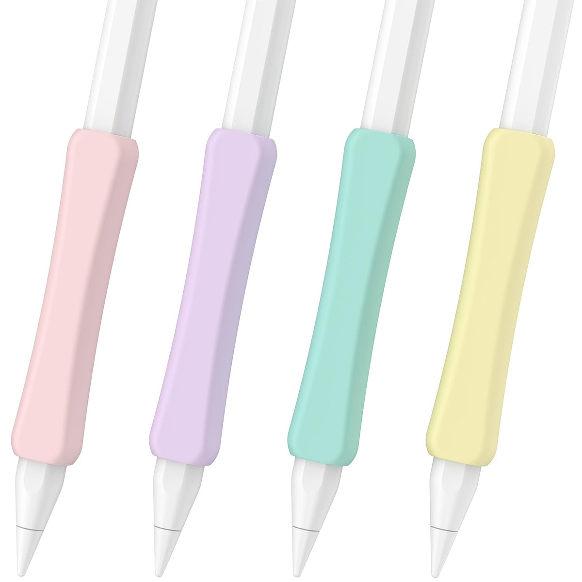 Silicone Grip Compatible with Apple Pencil 2nd Generation, USB-C & Pro (Purple/Pink/Yellow/Green) K909045