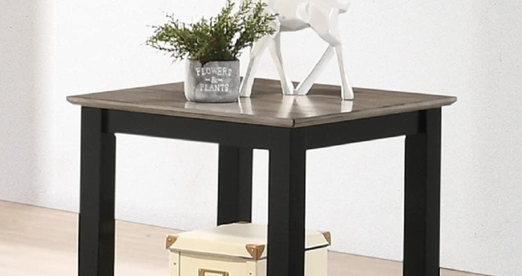 Square End Table with Walnut Veneer Top and Open Shelf Storage X92343