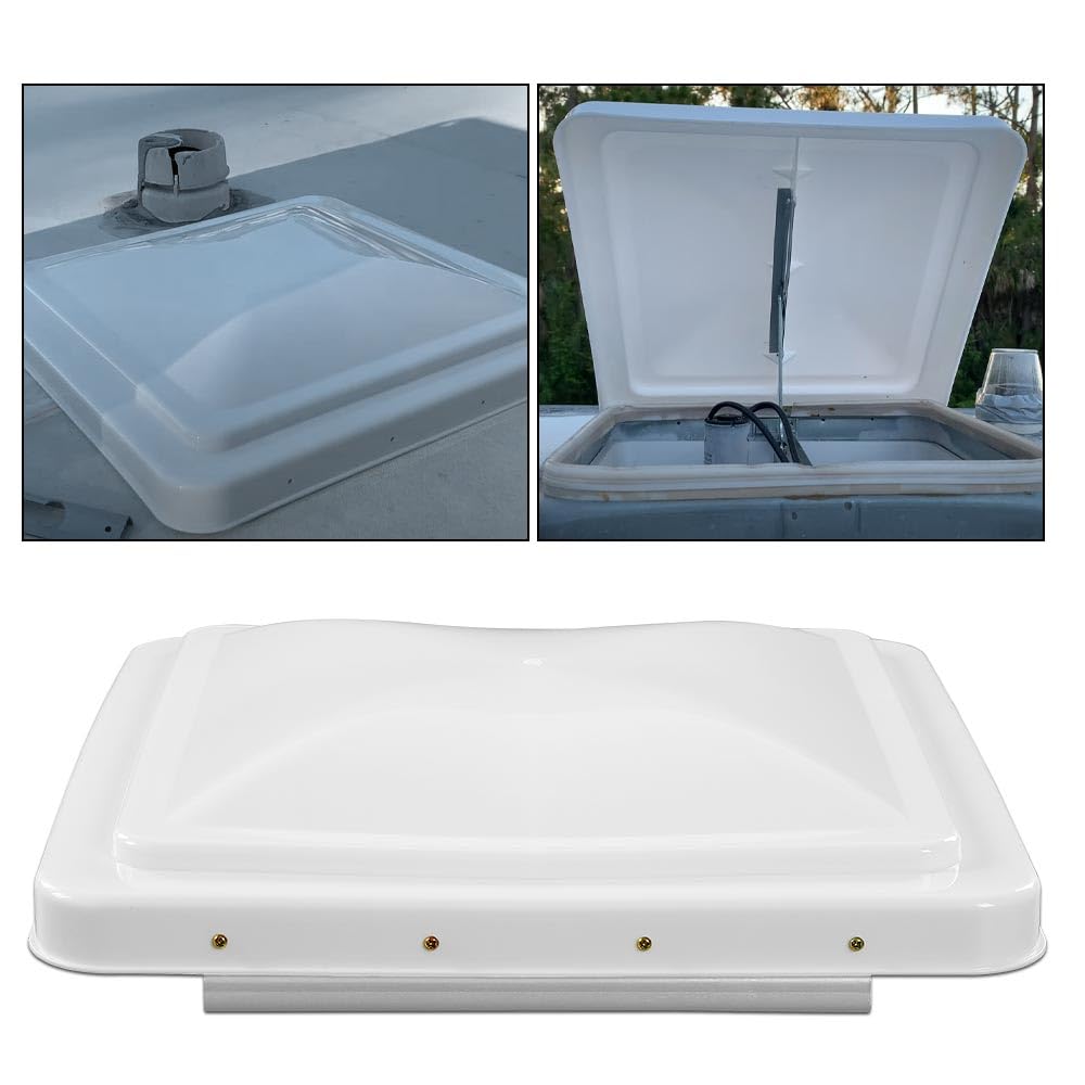 White 14" x 14" RV Roof Vent Cover 2 Pcs O645