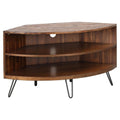 Brown Acacia Wood Corner Media Stand K619702