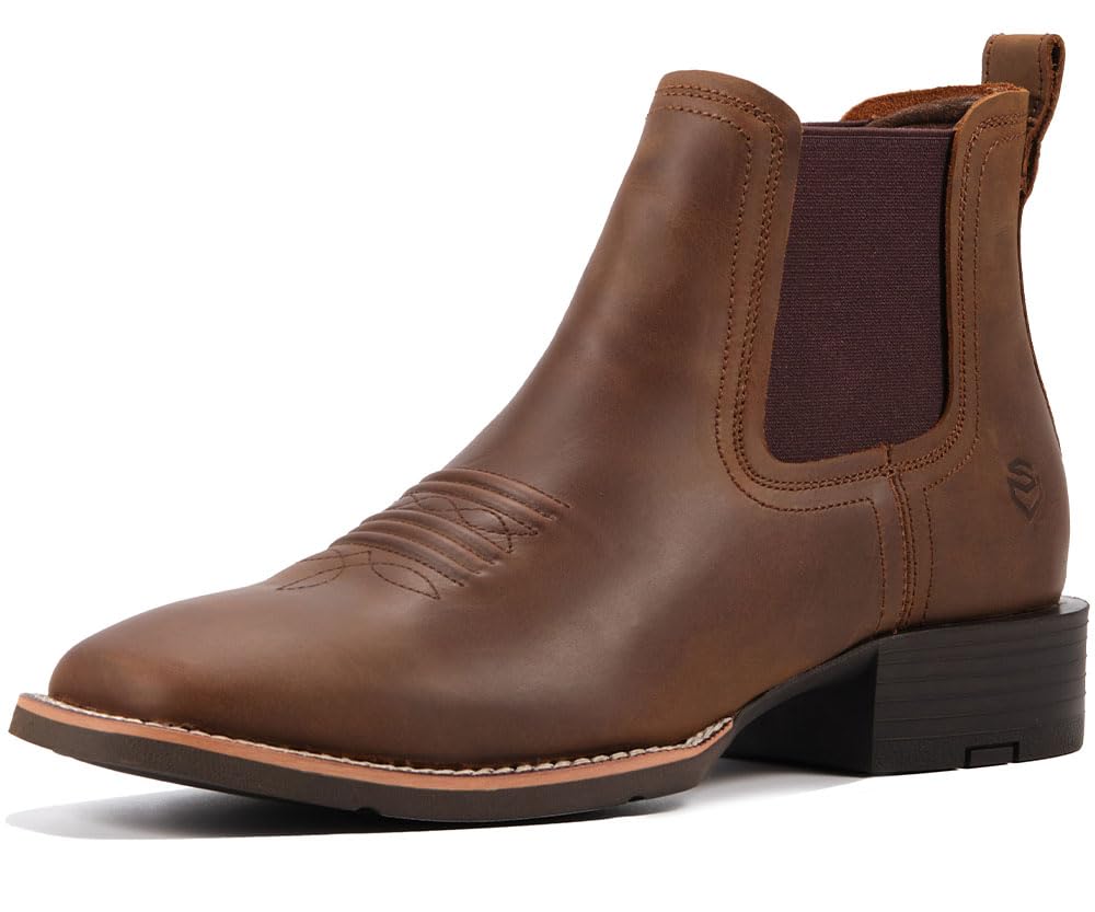 Slip-On Square Toe Western Boots B1656