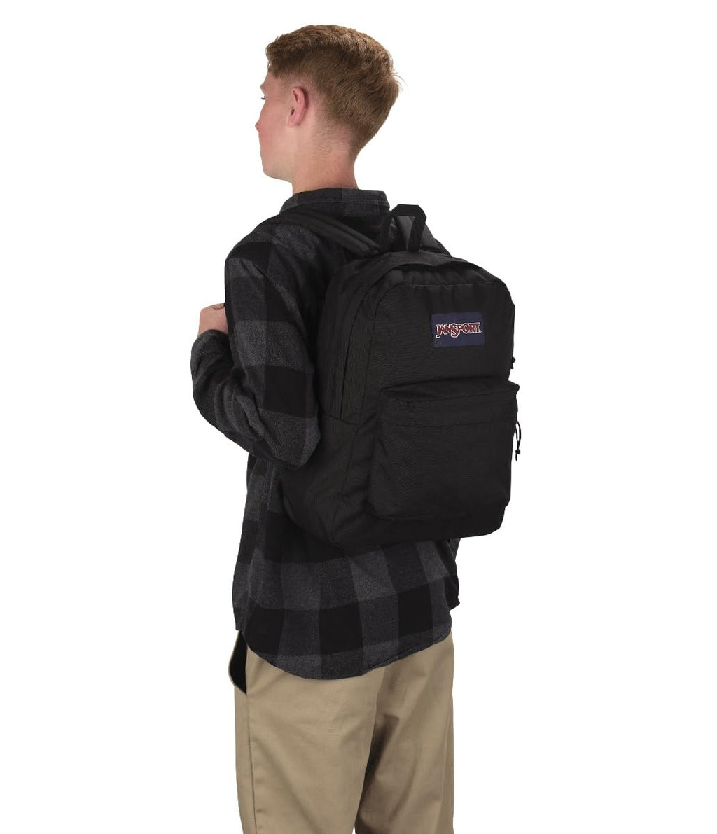 Lightweight Black Backpack with 1 Main Compartment J329