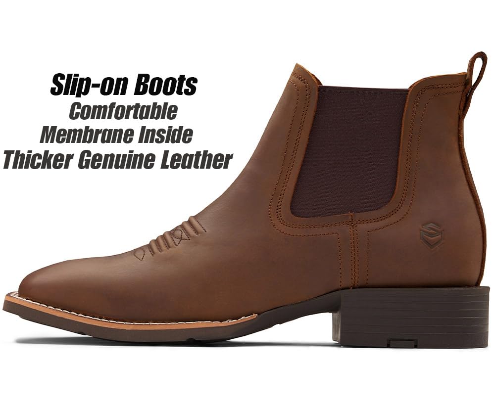Slip-On Square Toe Western Boots B1656