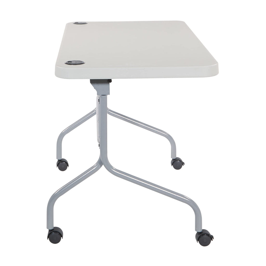 Light Gray Resin Multipurpose Flip Training Table with Locking Casters L1152