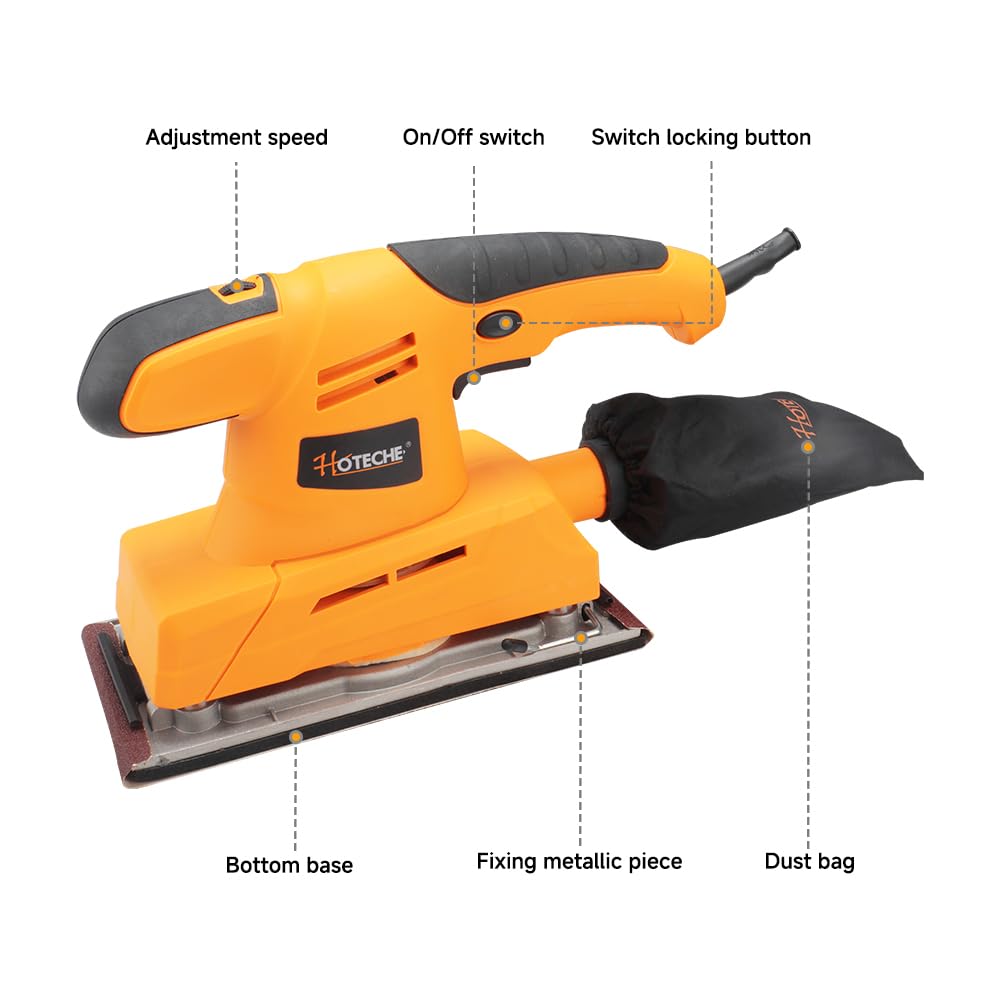 3.17 Amp Variable Speed Orbital Sander with Dust Bag I635