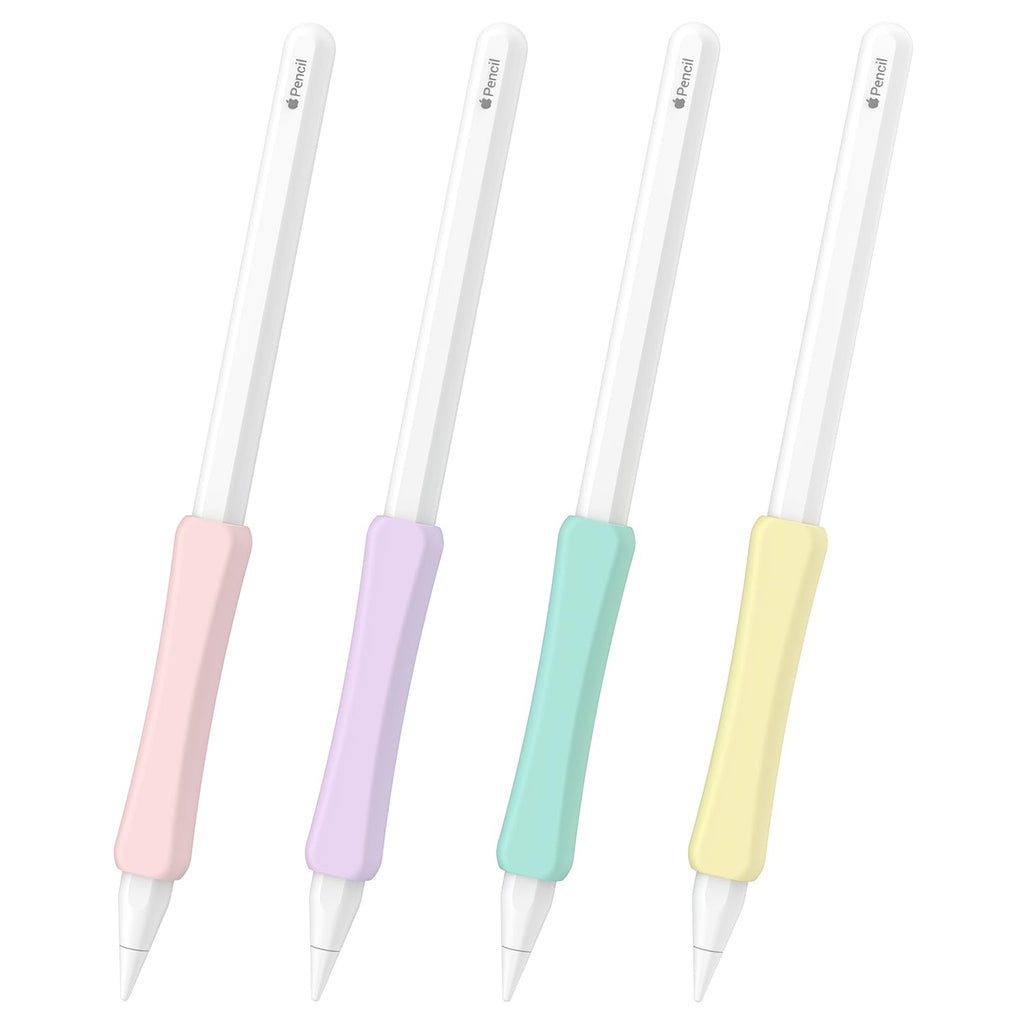 Silicone Grip Compatible with Apple Pencil 2nd Generation, USB-C & Pro (Purple/Pink/Yellow/Green) K909045