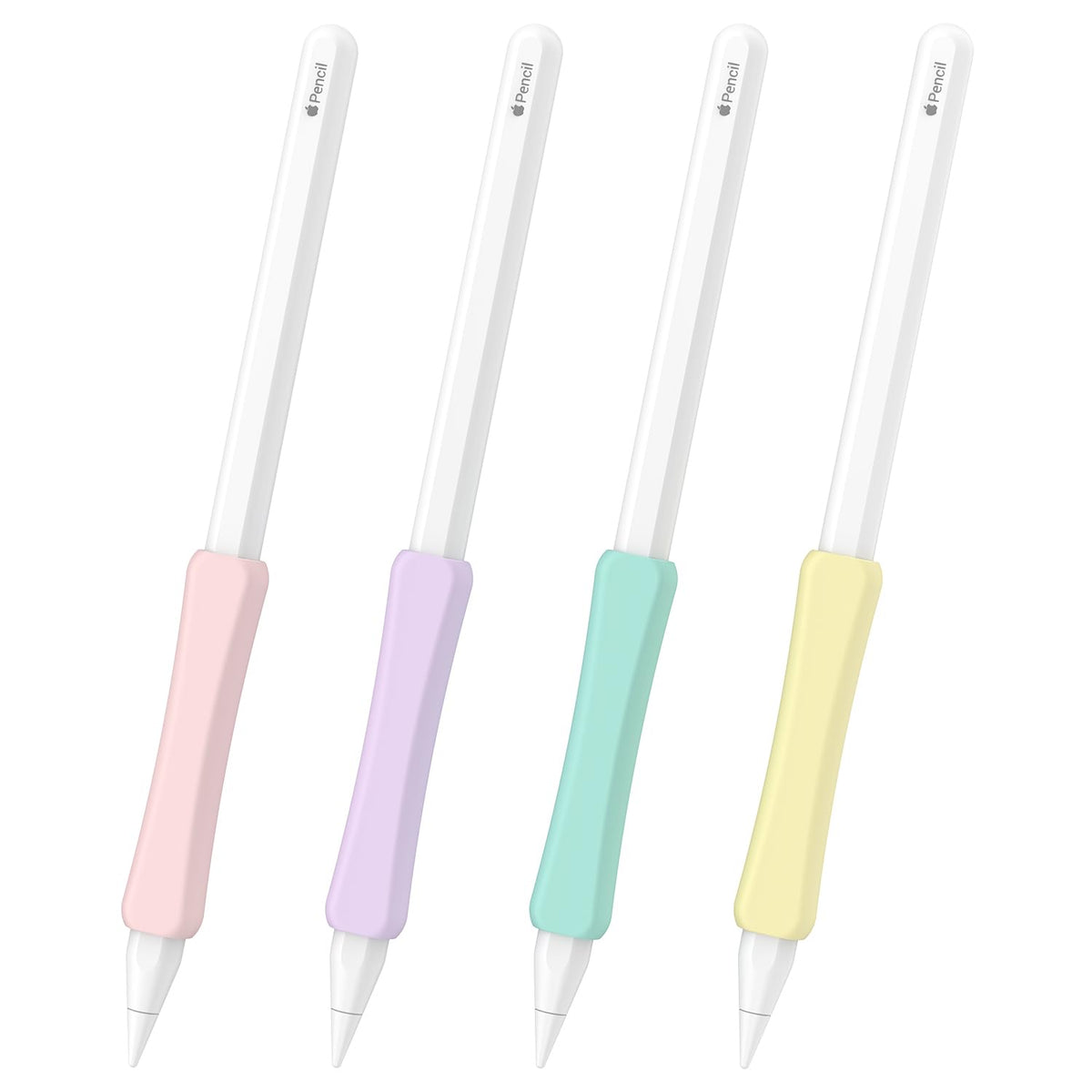 Silicone Grip Compatible with Apple Pencil 2nd Generation, USB-C & Pro (Purple/Pink/Yellow/Green) K909045