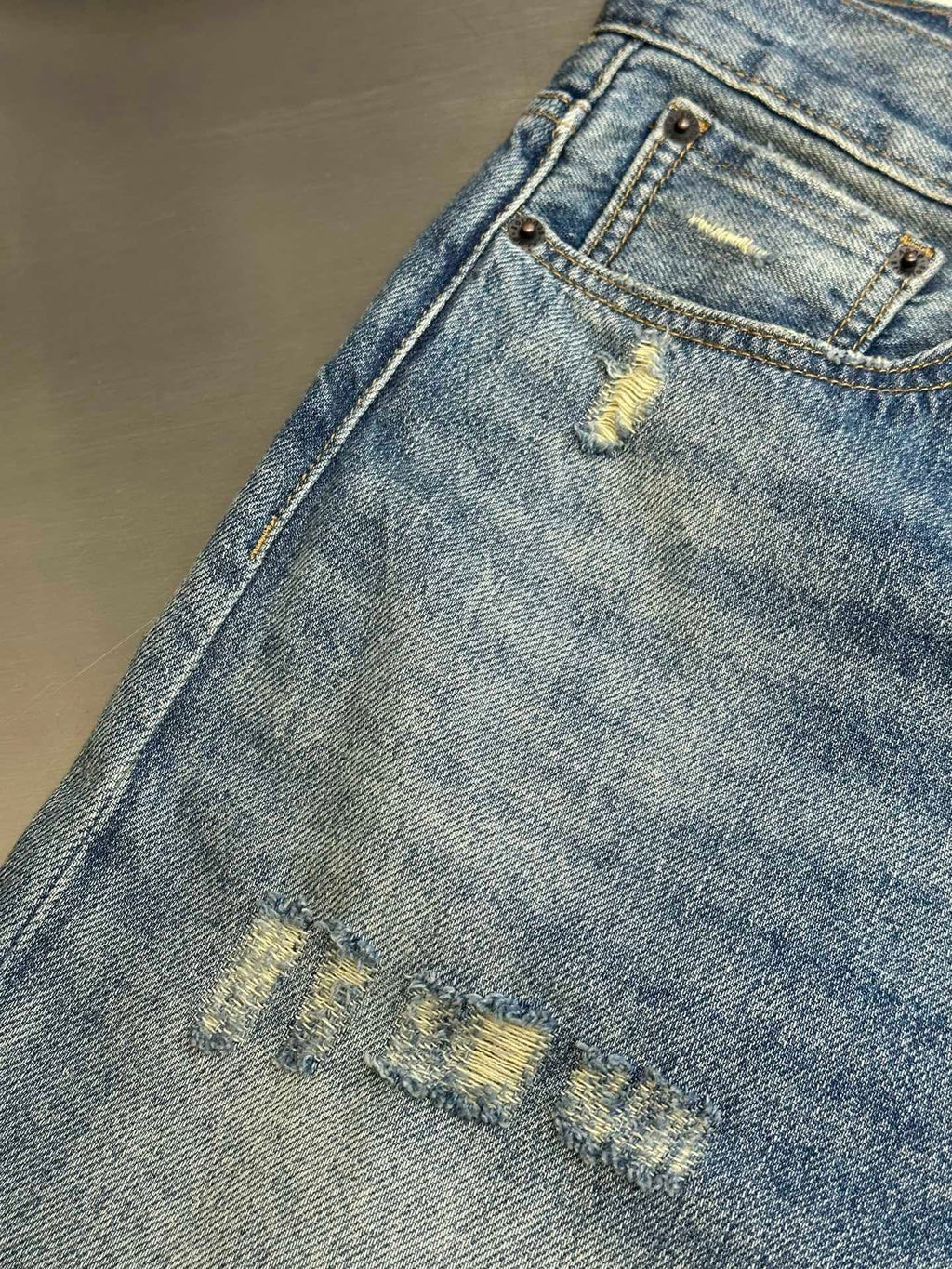 Acne Studios Distressed Wide‑Leg Denim Jeans