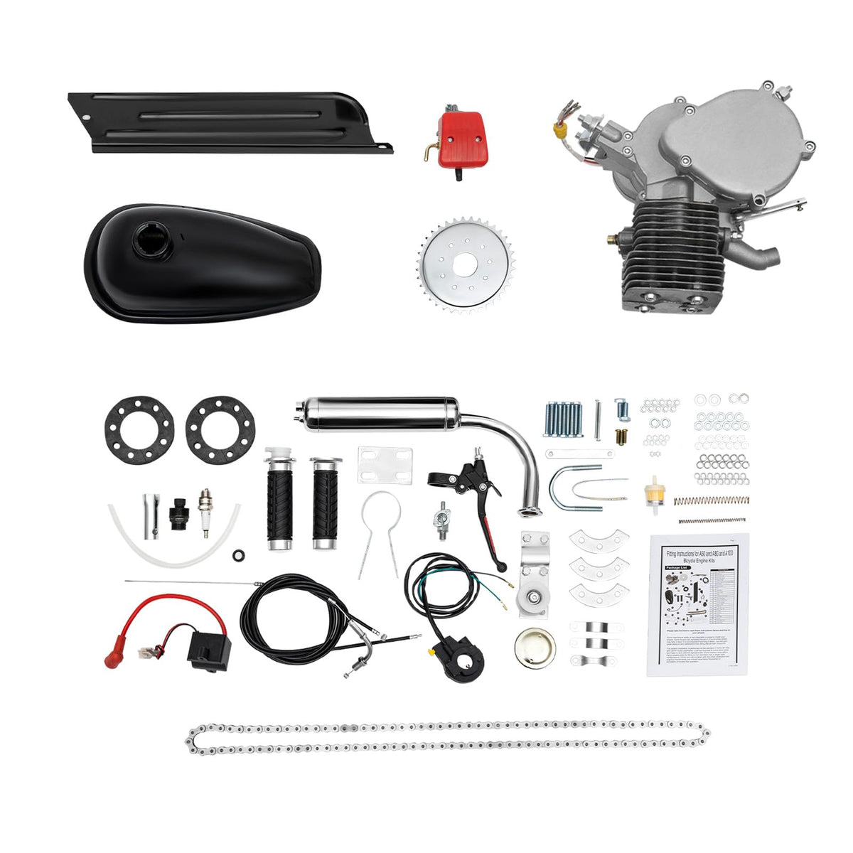2-Stroke Bicycle Engine Motor Kit with CDI Ignition and 44-Tooth Sprocket B608607