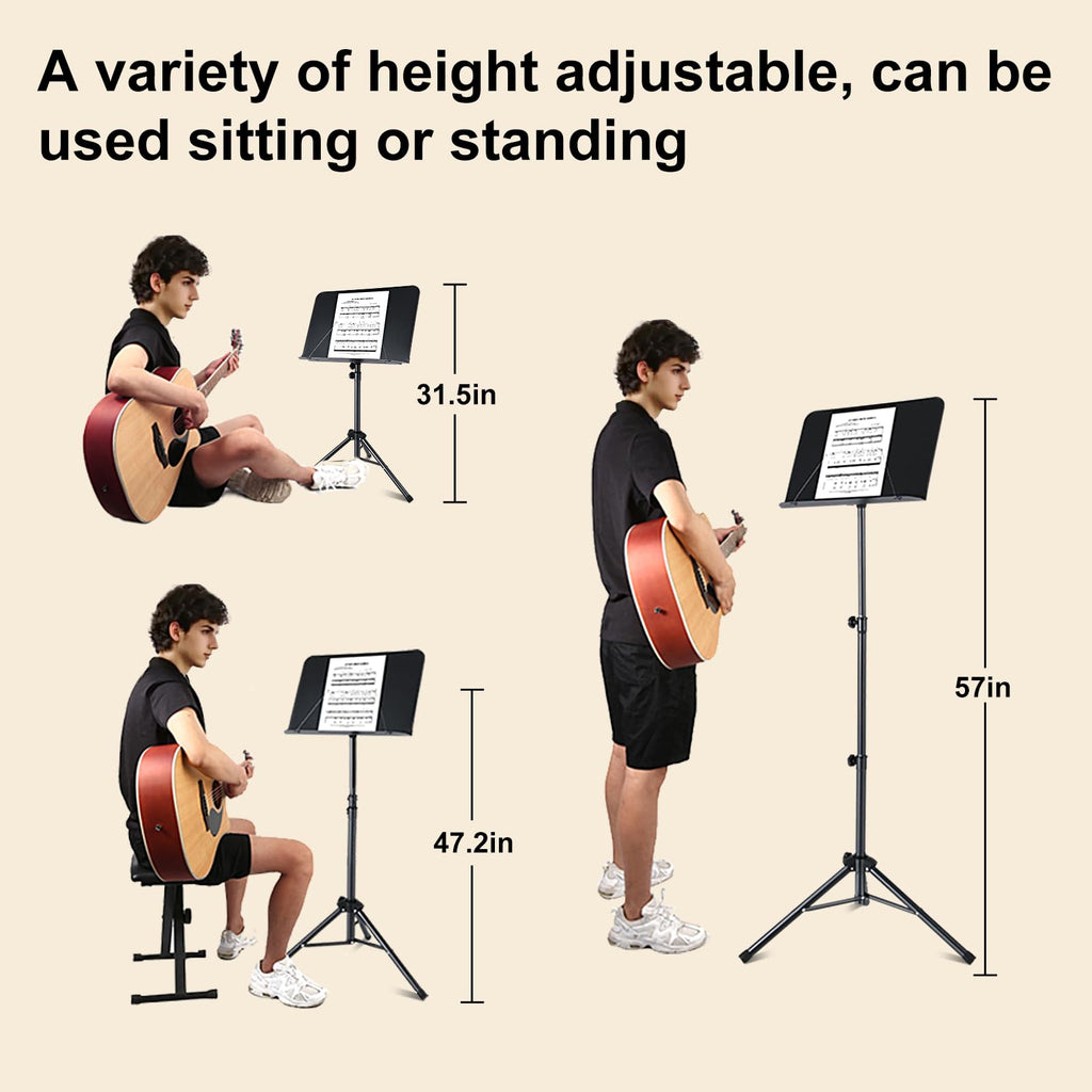 Folding Sheet Music Stand and Desktop Book Stand with Carrying Bag L98525