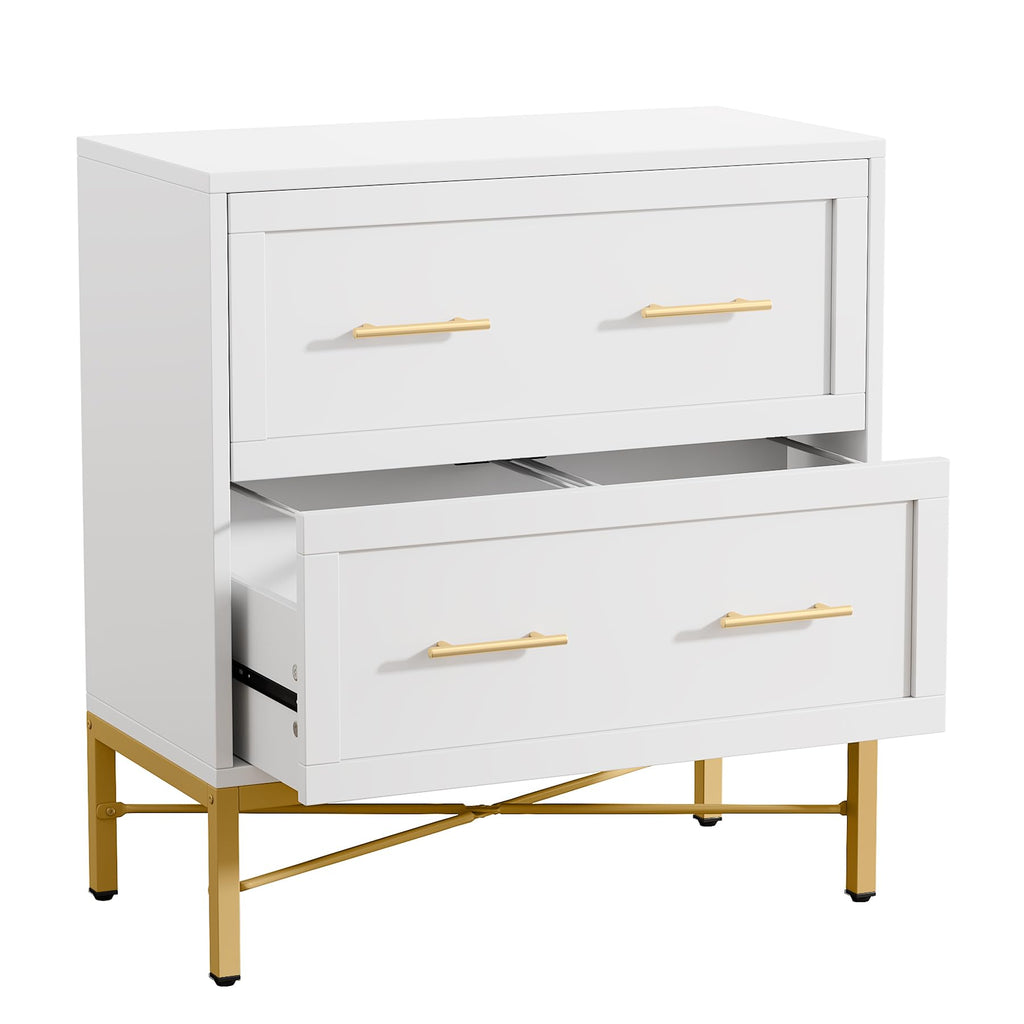 White 2 Drawer Wood File Cabinet K7890