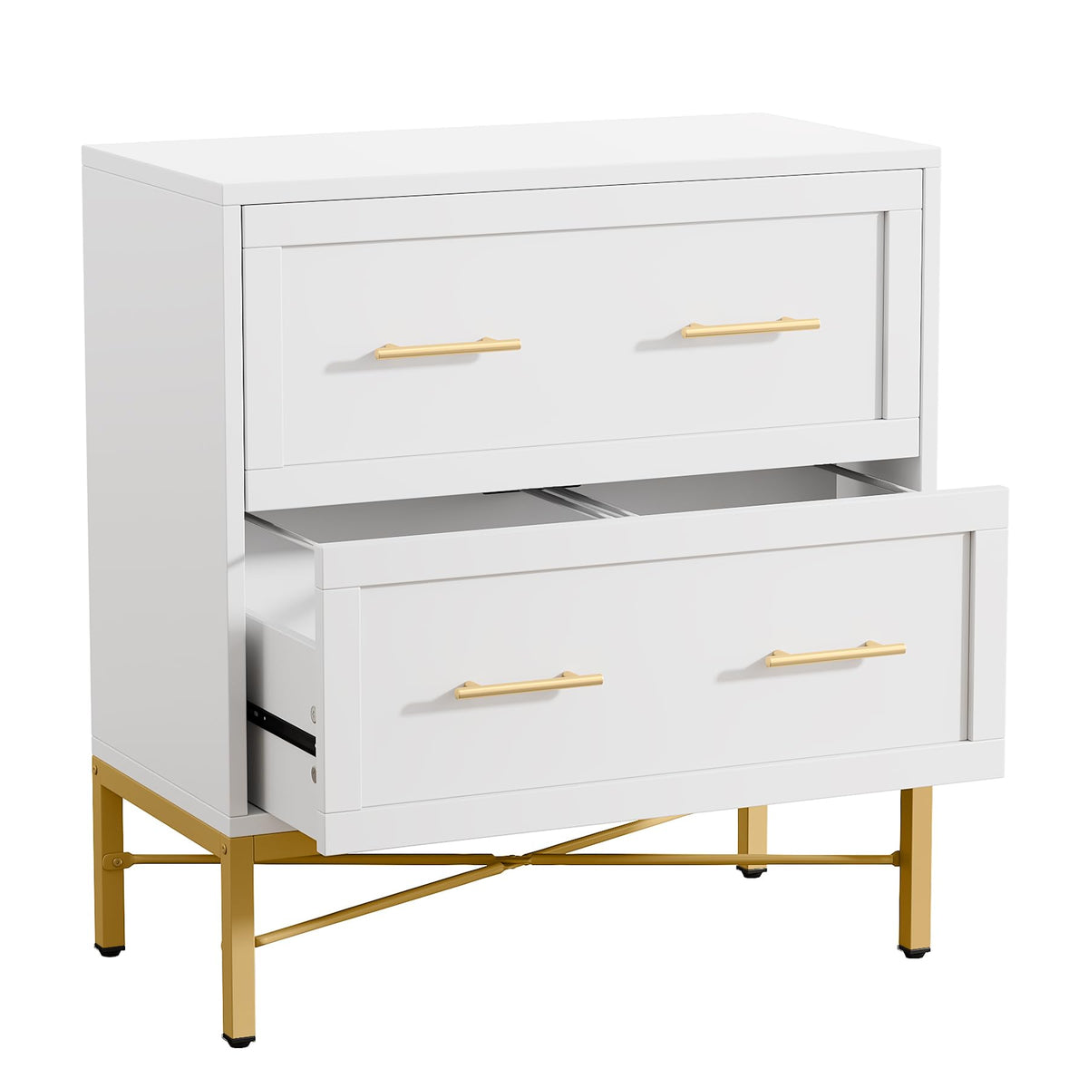 White 2 Drawer Wood File Cabinet K7890