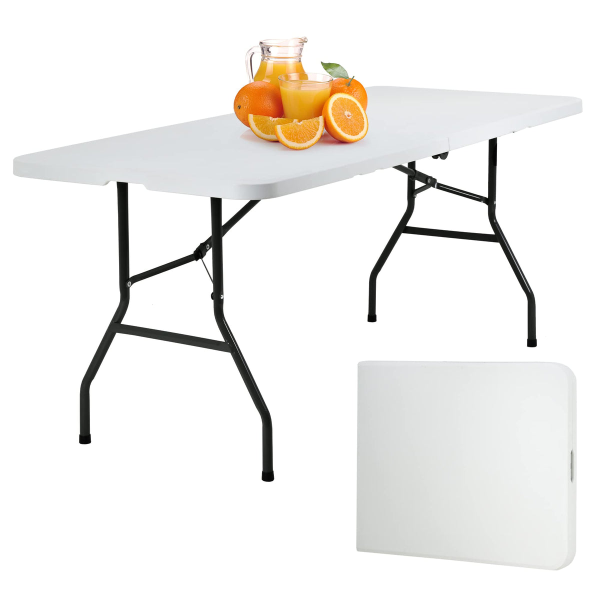 6FT White Portable Plastic Folding Table Z8683