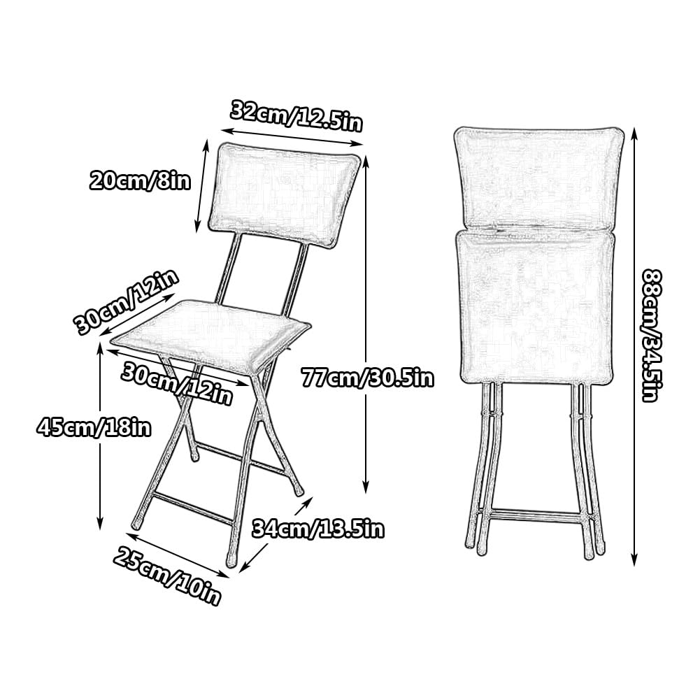 Square Foldable Counter Height Stool with Backrest Z2693