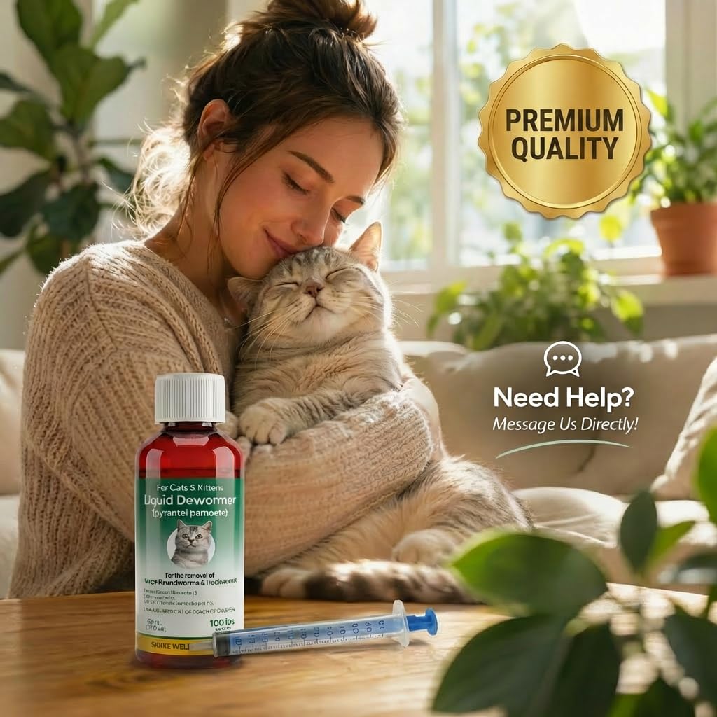 Liquid Dewormer for Cats & Kittens Pyrantel Pamoate Oral Suspension 50ml I736