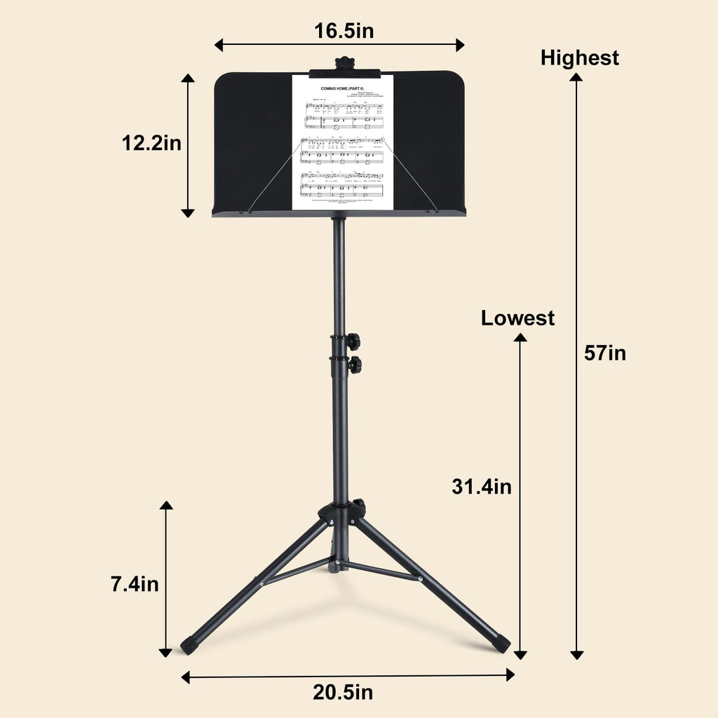 Folding Sheet Music Stand and Desktop Book Stand with Carrying Bag L98525