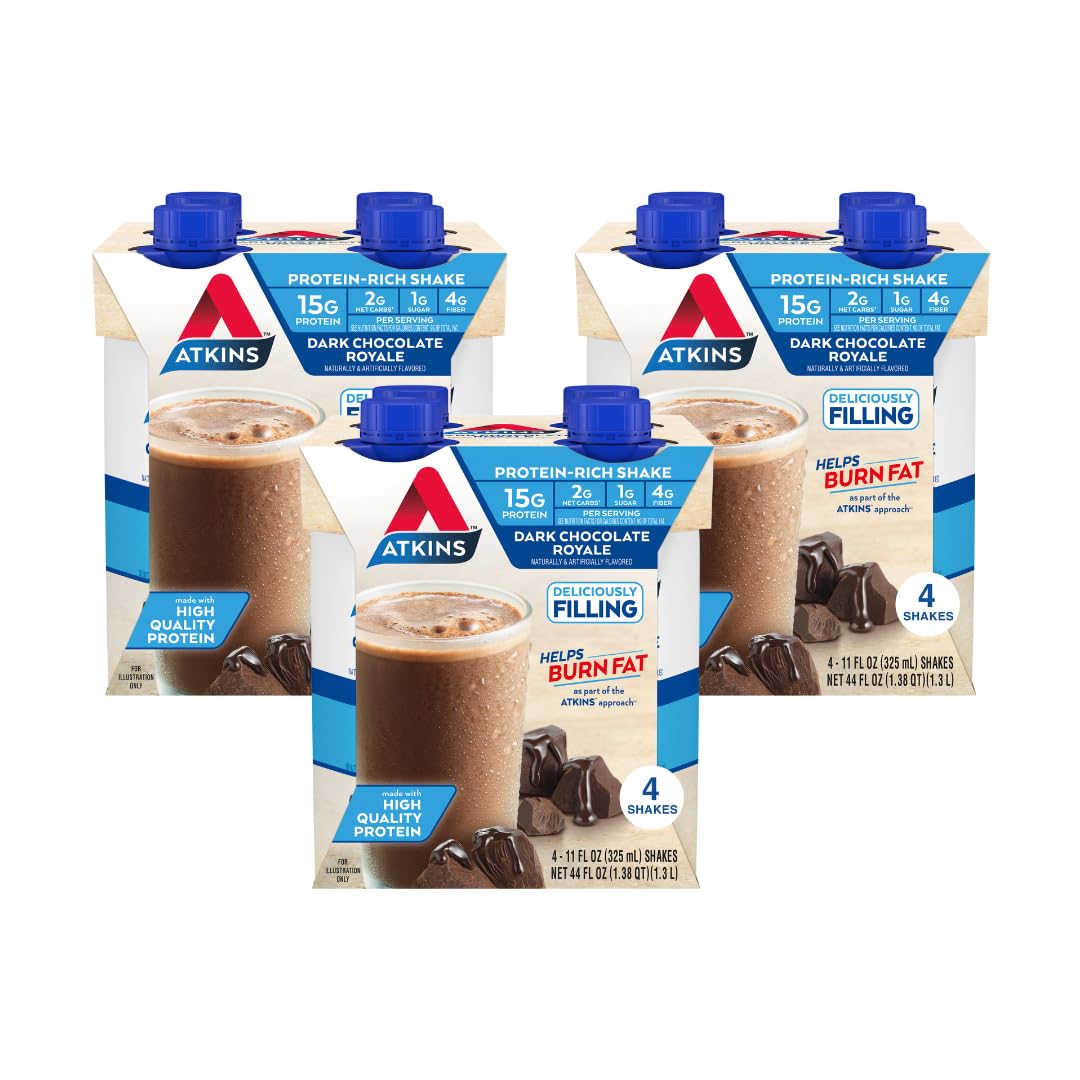 Dark Chocolate Vanilla Protein Shake, 15g Protein, 12 Count R467061