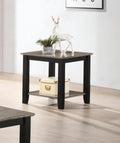 Square End Table with Walnut Veneer Top and Open Shelf Storage X92343