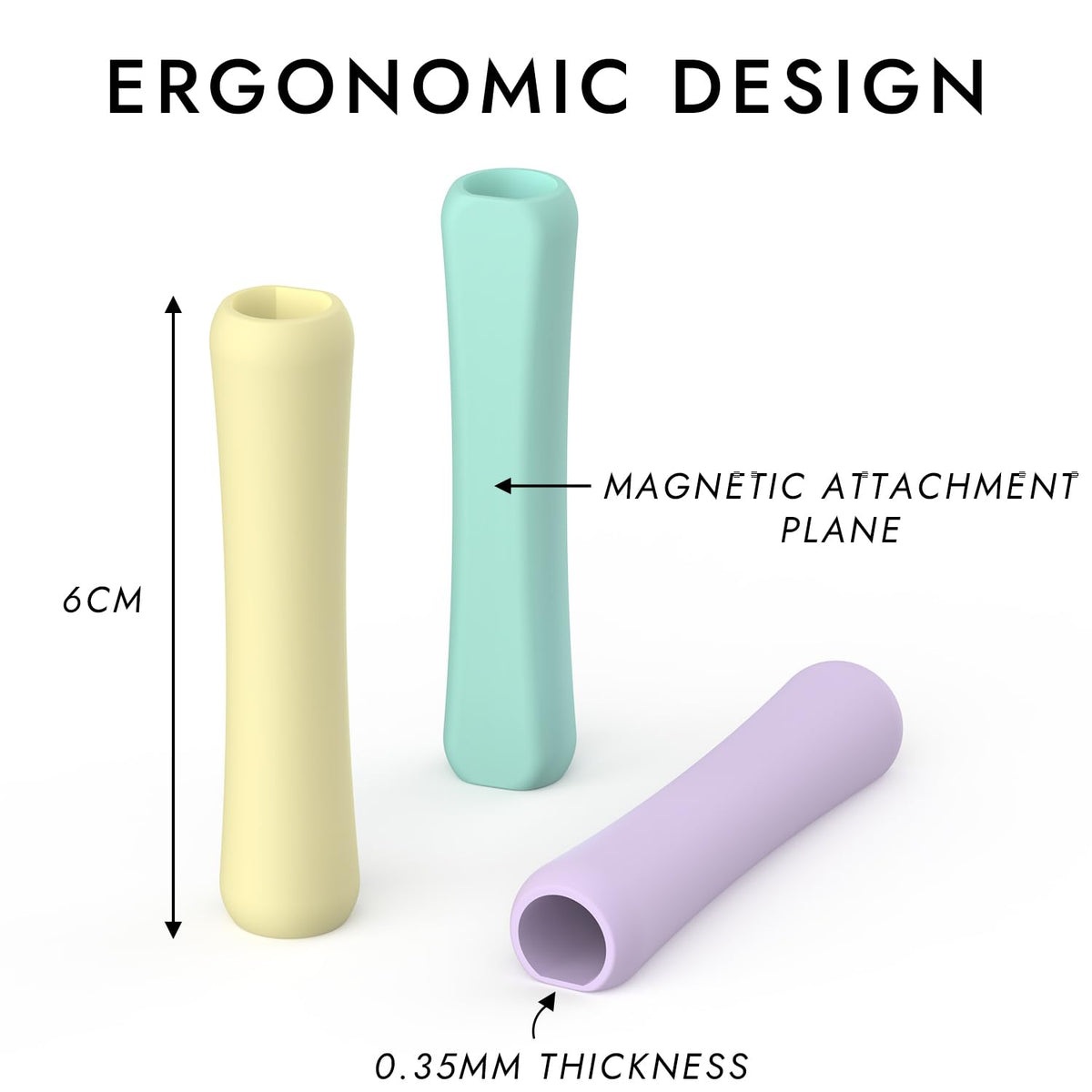 Silicone Grip Compatible with Apple Pencil 2nd Generation, USB-C & Pro (Purple/Pink/Yellow/Green) K909045