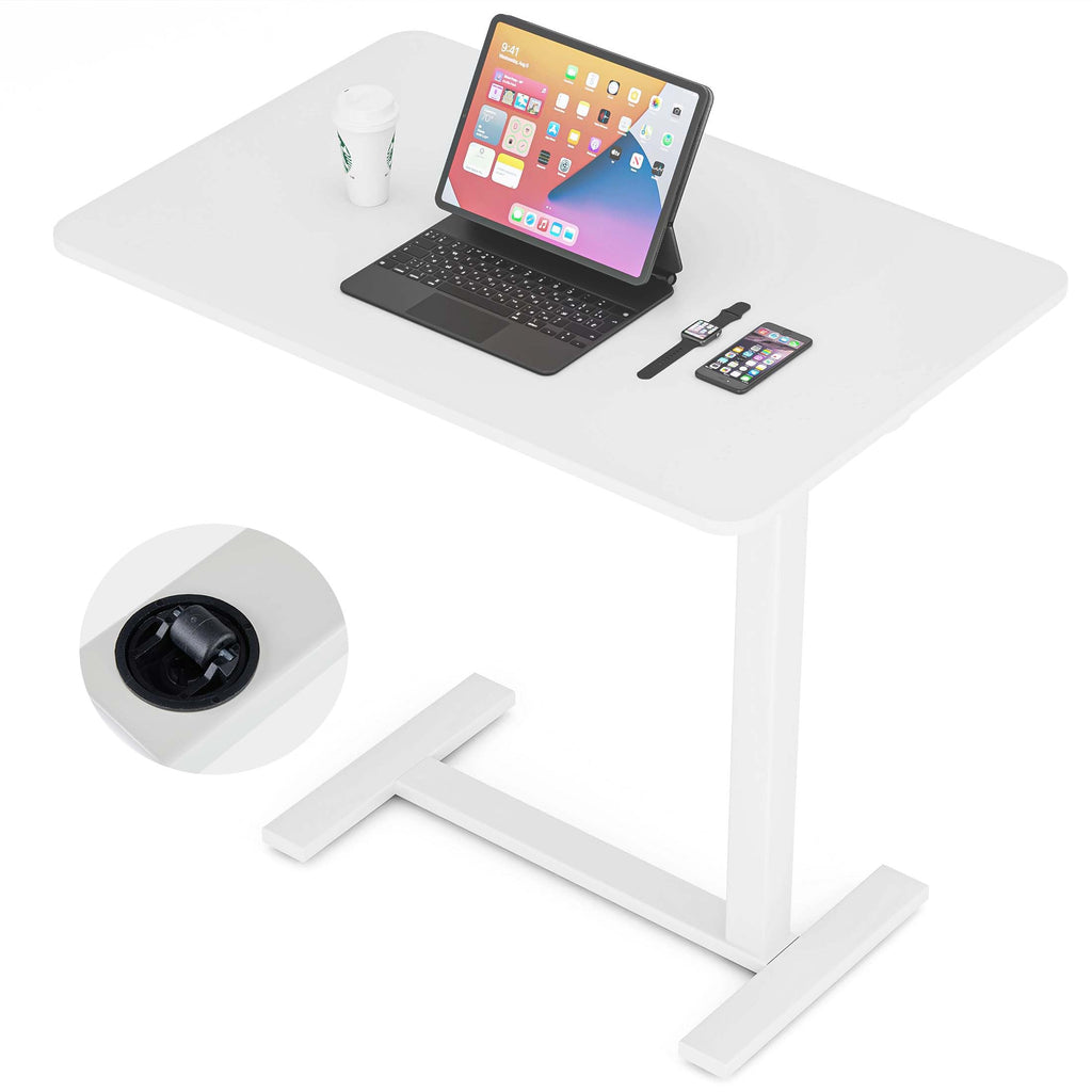 Hospital Over Bed Table with Wheels White W422241