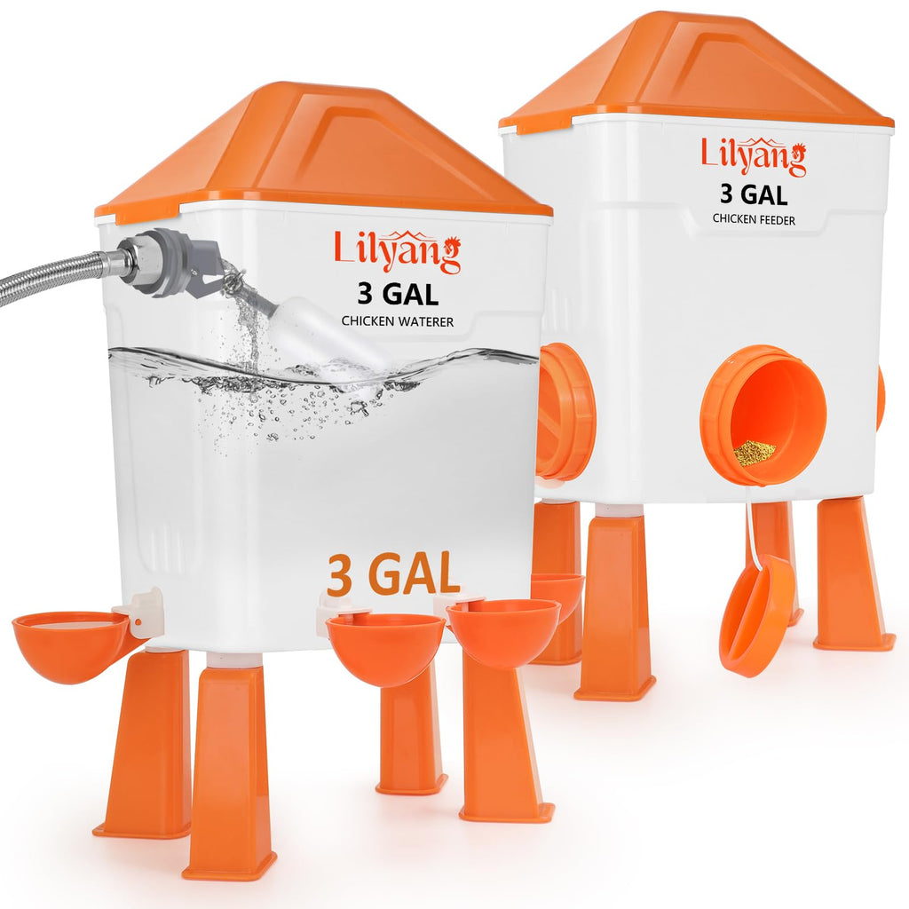 3 Gallon Automatic Chicken Waterer & Feeder Set K893054