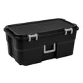 Black 22 Gallon Wheeled Plastic Footlocker A3805