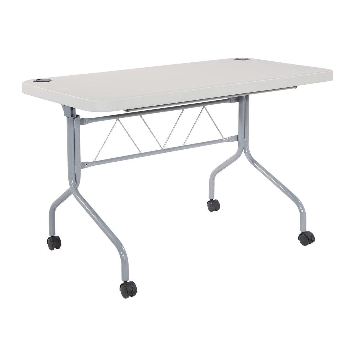 Light Gray Resin Multipurpose Flip Training Table with Locking Casters L1152