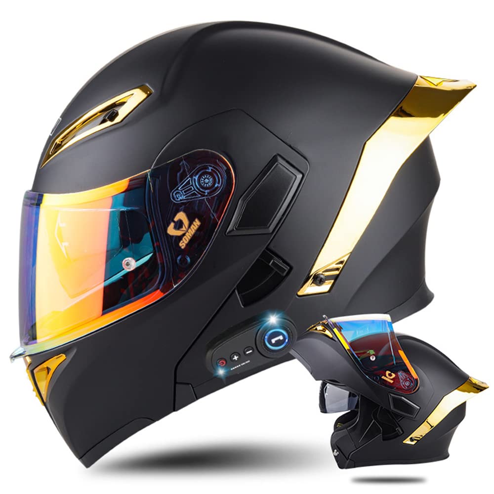 Bluetooth Modular Motorcycle Helmet with Flip Up Dual Anti-Fog Visors D364