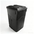 Black 45 Gallon Wheeled Plastic Garbage Can with Lid J48187