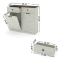 20 Gallon Double Tilt Out Laundry Hamper Cabinet with Drawers D859