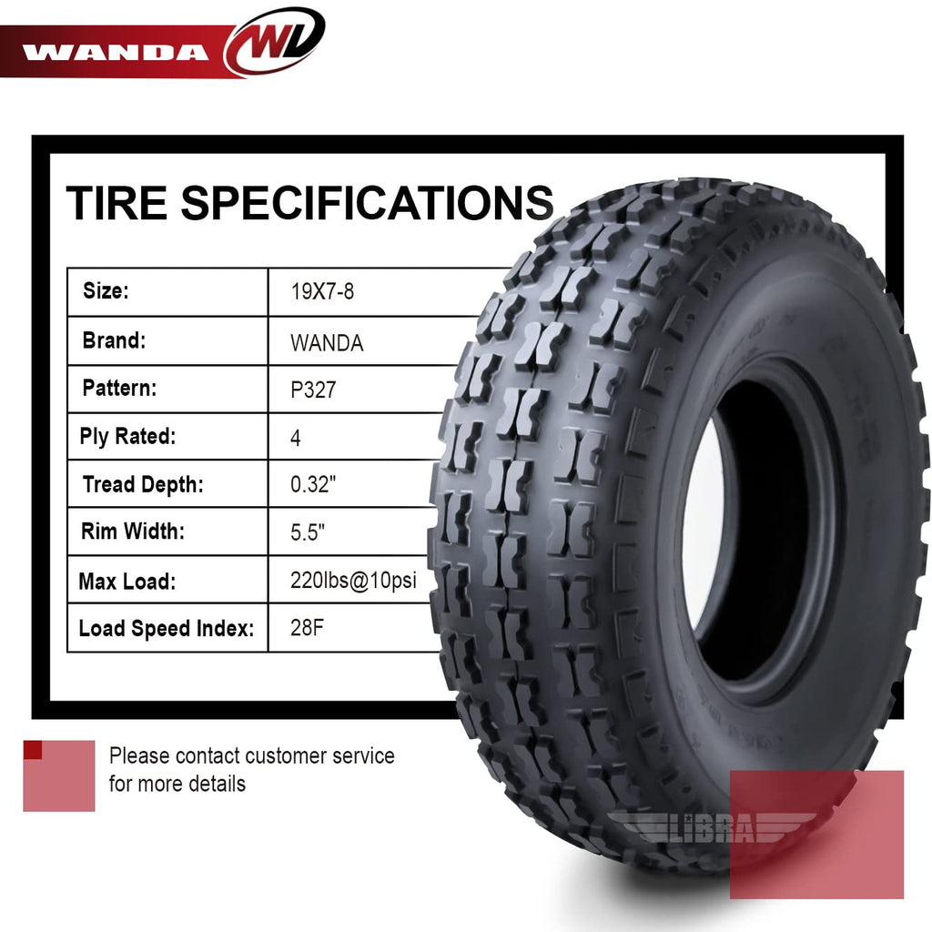 Set of 4 Sport ATV Tires 19x7-8 F7221