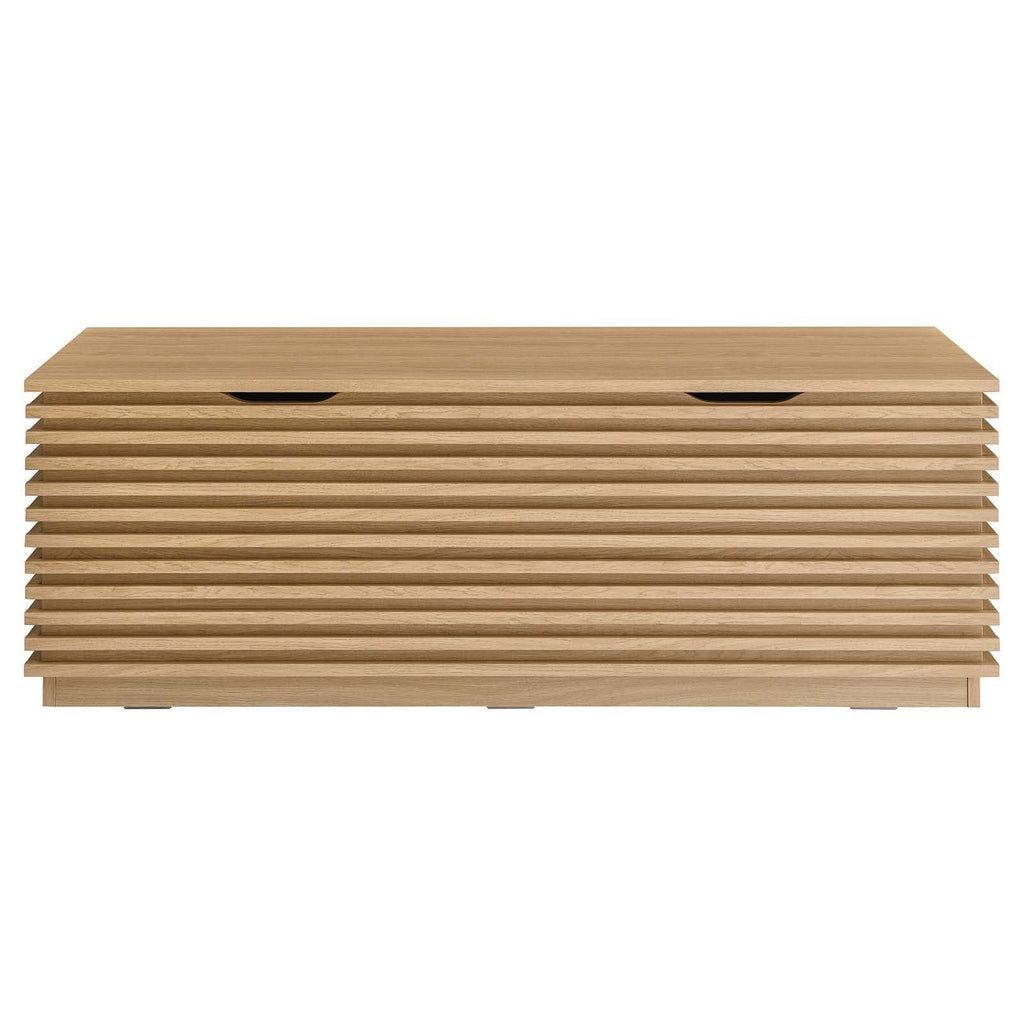 Oak Wood Grain Storage Bench W724