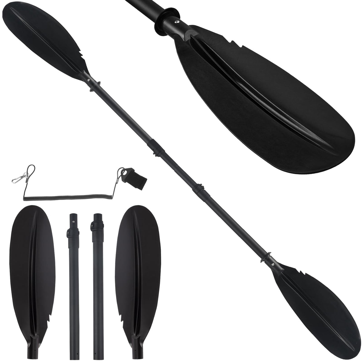 Telescopic Canoe Paddle 70inch to 95inch Black S89946