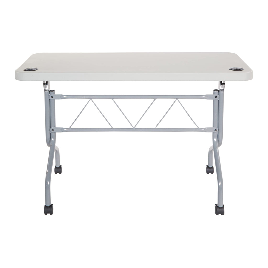 Light Gray Resin Multipurpose Flip Training Table with Locking Casters L1152