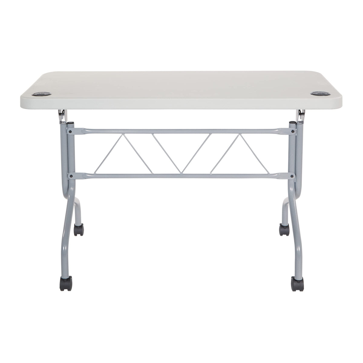 Light Gray Resin Multipurpose Flip Training Table with Locking Casters L1152