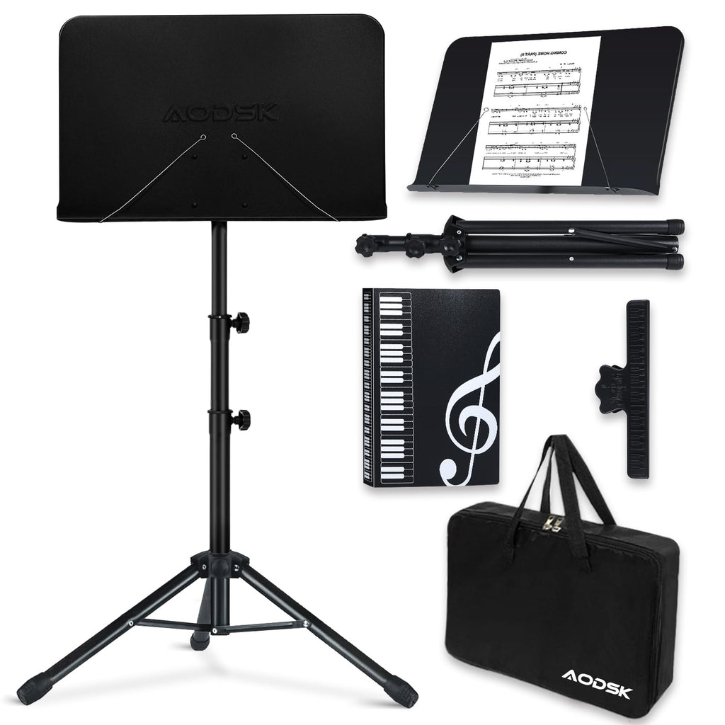Folding Sheet Music Stand and Desktop Book Stand with Carrying Bag L98525