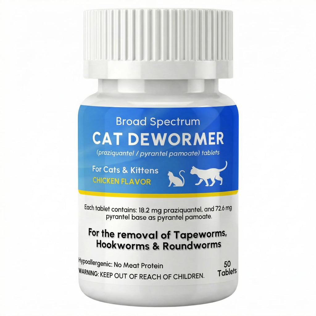 Broad Spectrum Cat Dewormer Tablet 50 Tablets H6571
