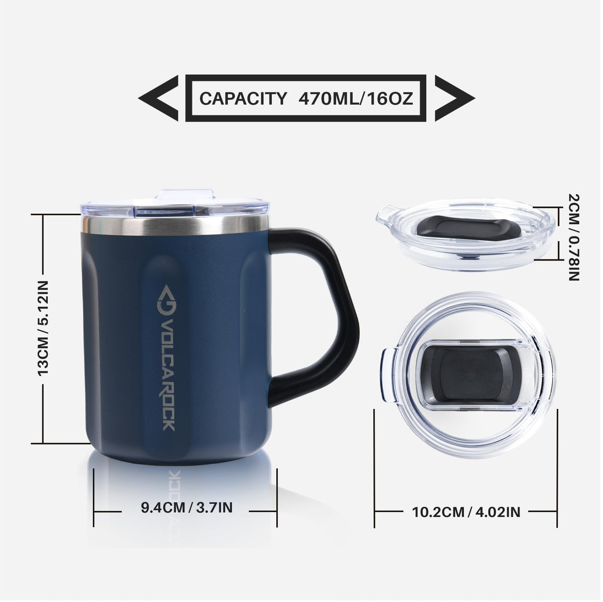 16 oz Stainless Steel Insulated Travel Mug Tumbler L40577