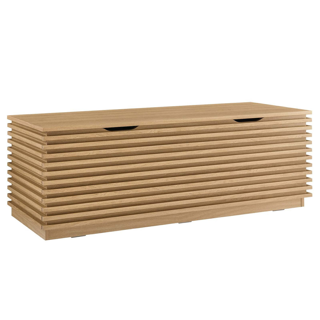 Oak Wood Grain Storage Bench W724
