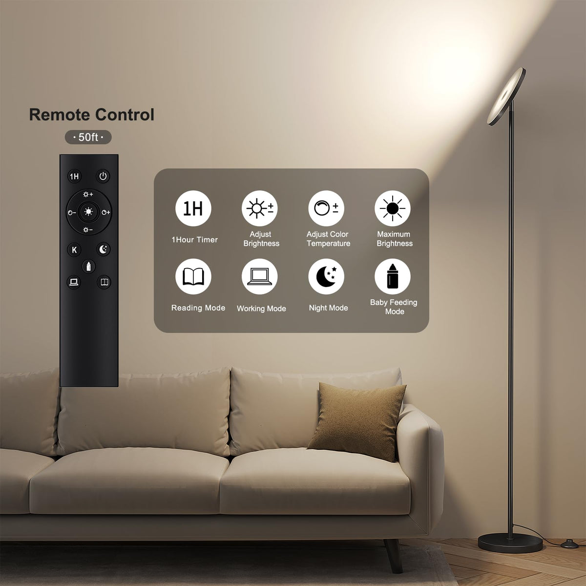 Floor Lamps with Remote Control B130