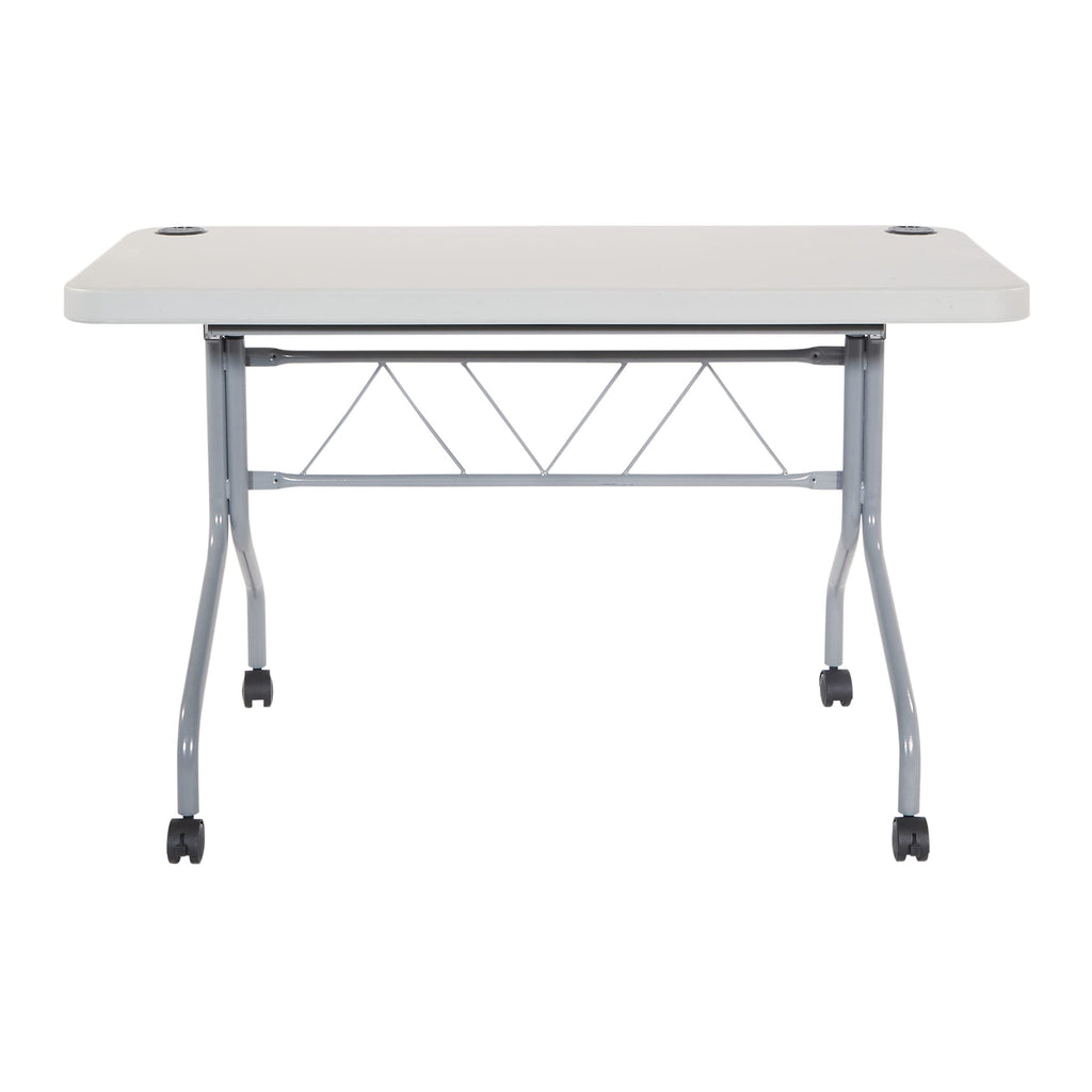 Light Gray Resin Multipurpose Flip Training Table with Locking Casters L1152