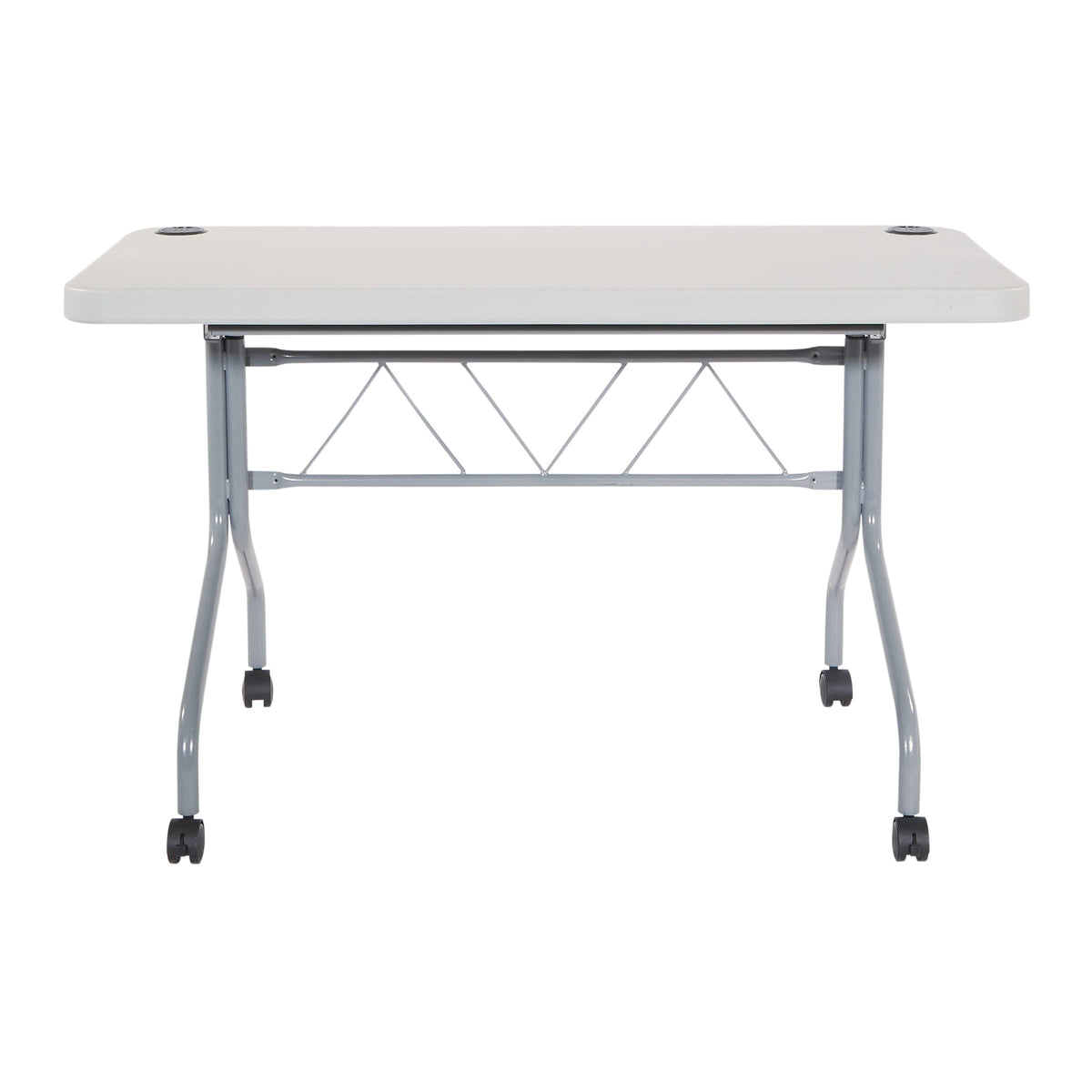 Light Gray Resin Multipurpose Flip Training Table with Locking Casters L1152