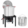 60QT Aluminum Seafood Boil Pot with Strainer Basket and Propane Burner L7224