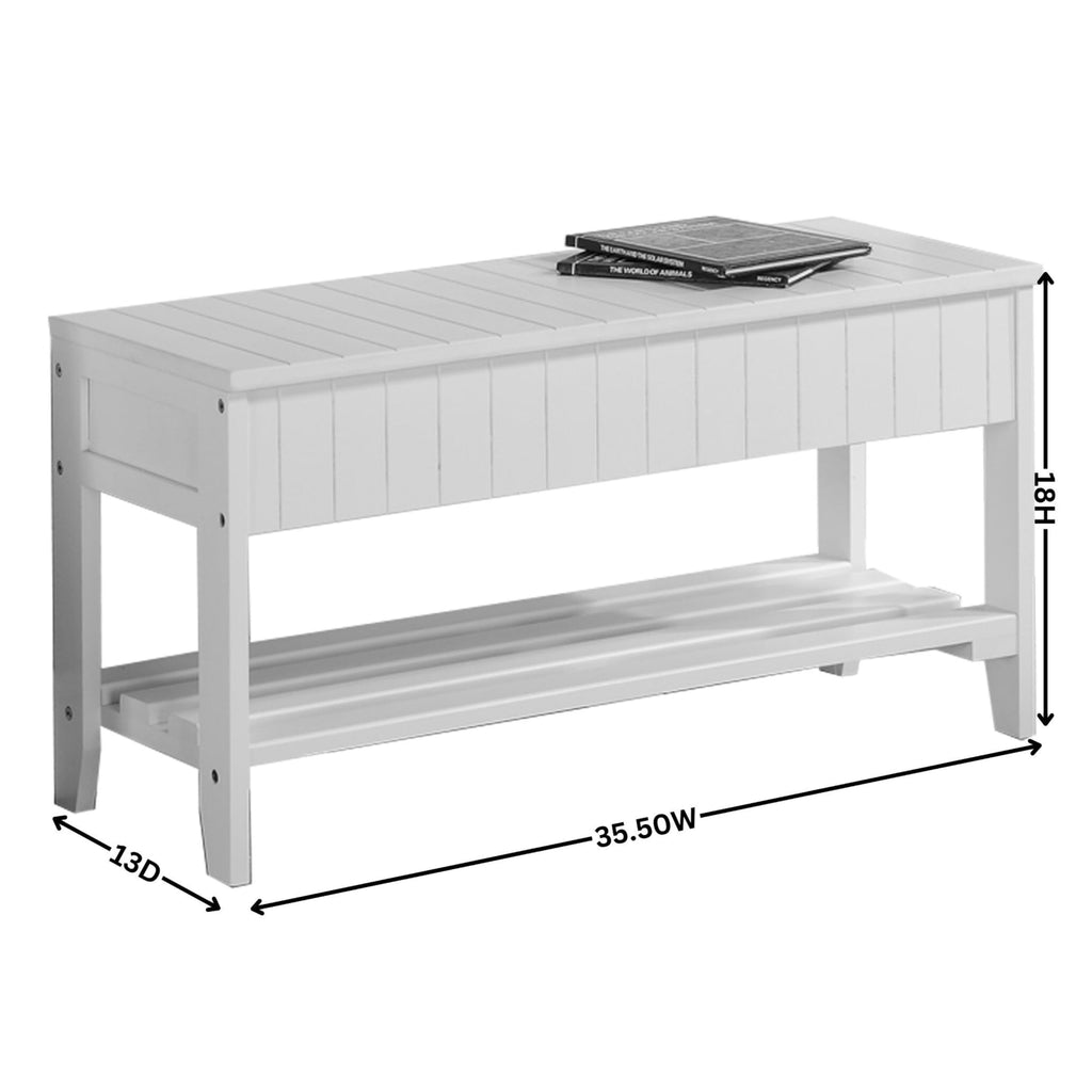Solid Wood Shoe Bench with Storage A551