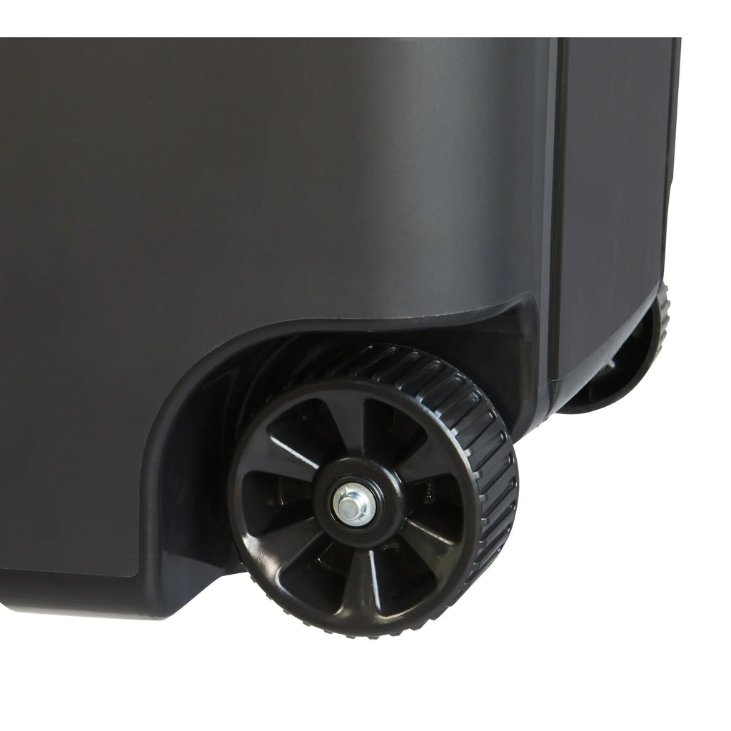 Black 45 Gallon Wheeled Plastic Garbage Can with Lid J48187