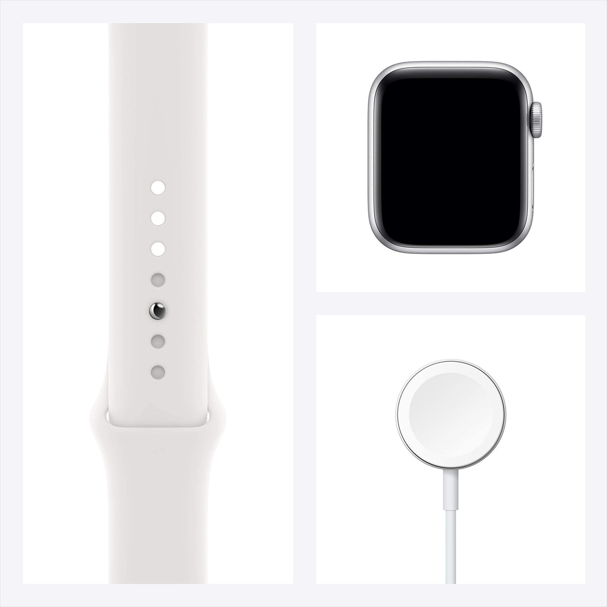 Silver Aluminum Case with White Sport Band Smartwatch Y5622