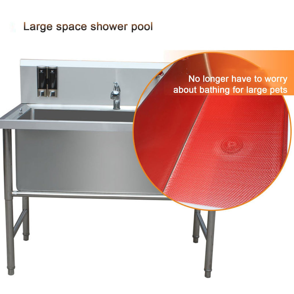 47" Stainless Steel Dog Grooming Tub with Stairs V92946