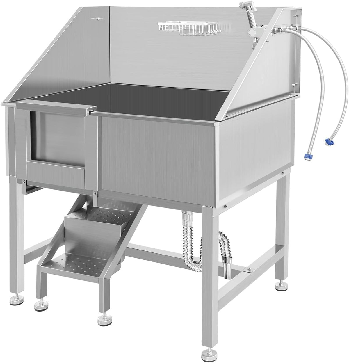 38" Stainless Steel Dog Grooming Tub with Stairs Y98099